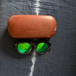 Illesteva Black Sunglasses with Green Lenses